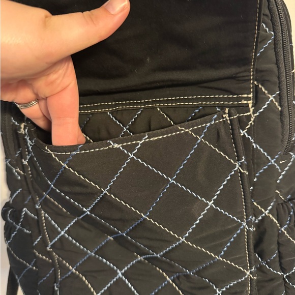 Vera Bradley Black Quilted Backpack - Picture 6 of 12